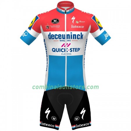 Combinaison Cycliste + Cuissard à Bretelles 2020 Quick-Step Floors Championnats de Luxembourg N001